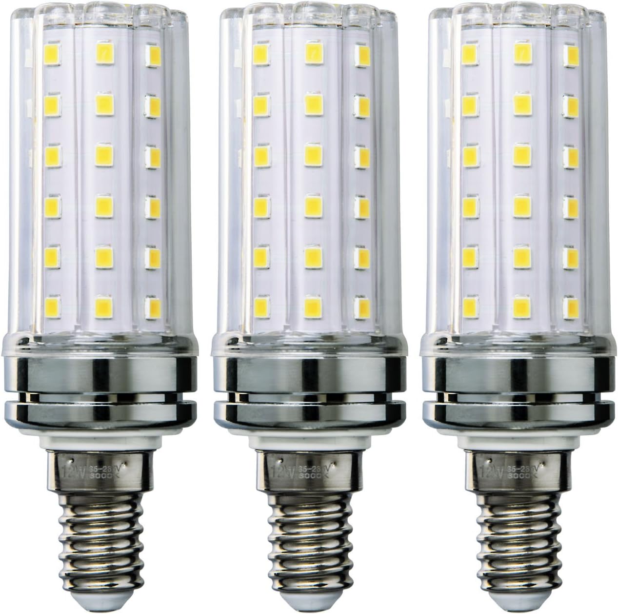 Sauglae E14 LED Corn Bulbs, 12W LED Light Bulbs 100 Watt Equivalent, 1200lm, Cool White 6000K, Non-Dimmable, Pack of 3