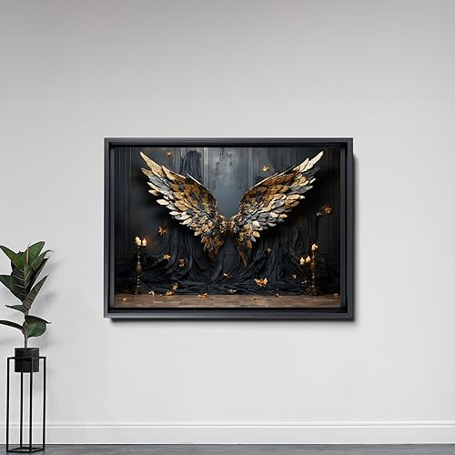 Miniatura 5 de Angel wings print on canvas on light gray ground, Angel wings, Angel wings art, On canvas, Wall Decor Living Room, Office Wall