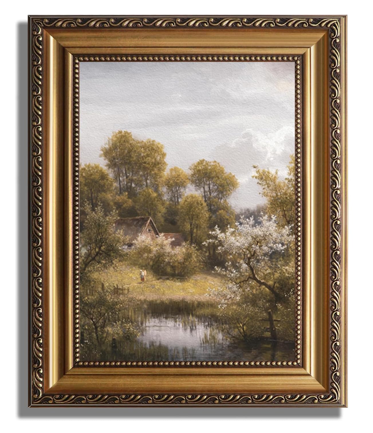 AGOLINE Vintage Gold Framed Wall Art for Living Room,Summer Country,12x16in — image 1