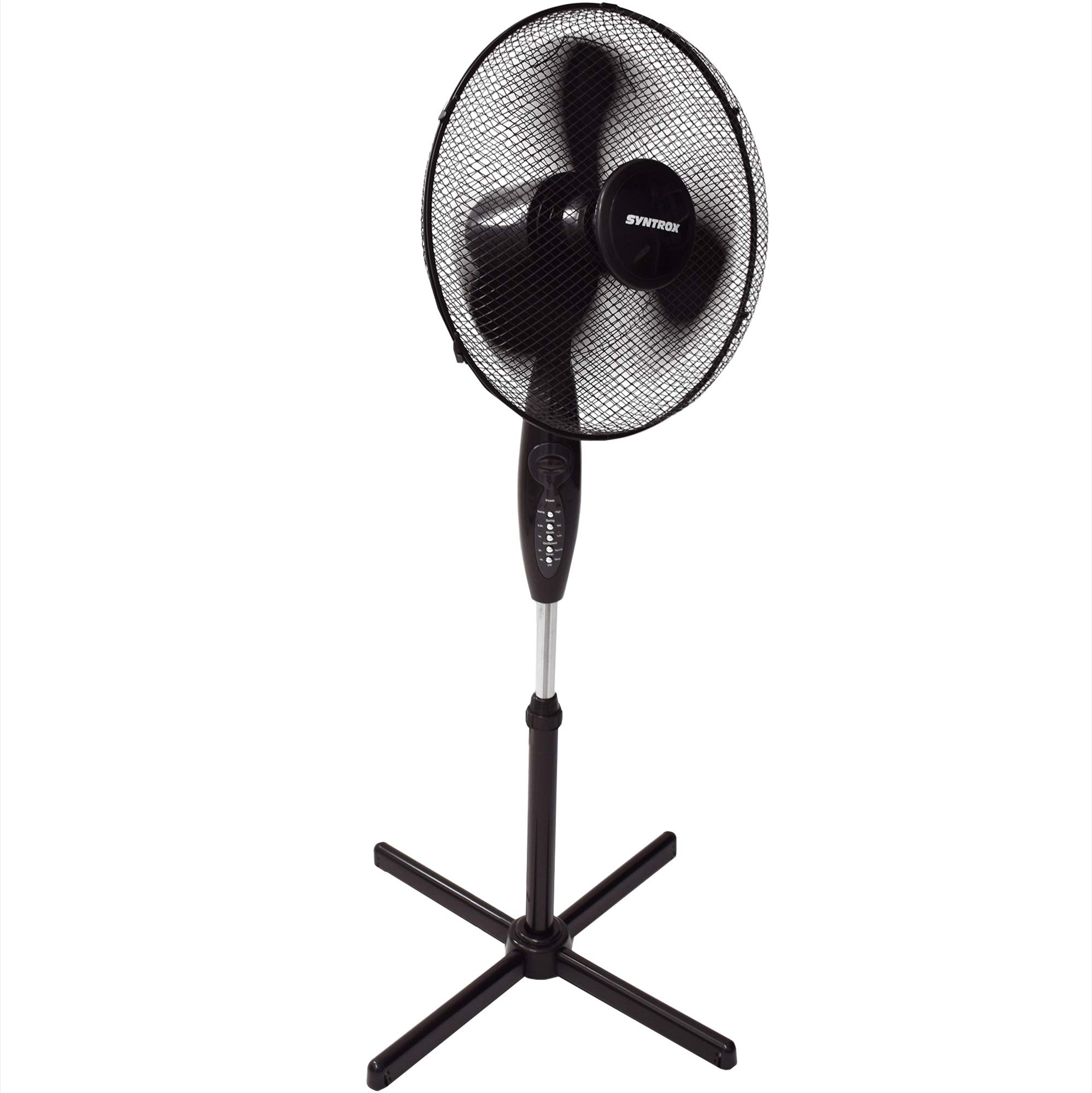 Syntrox Germany SVT-50W Ventilator mit Fernbedienung Oszillation Standventilator Windmaschine Axialventilator Lüfter