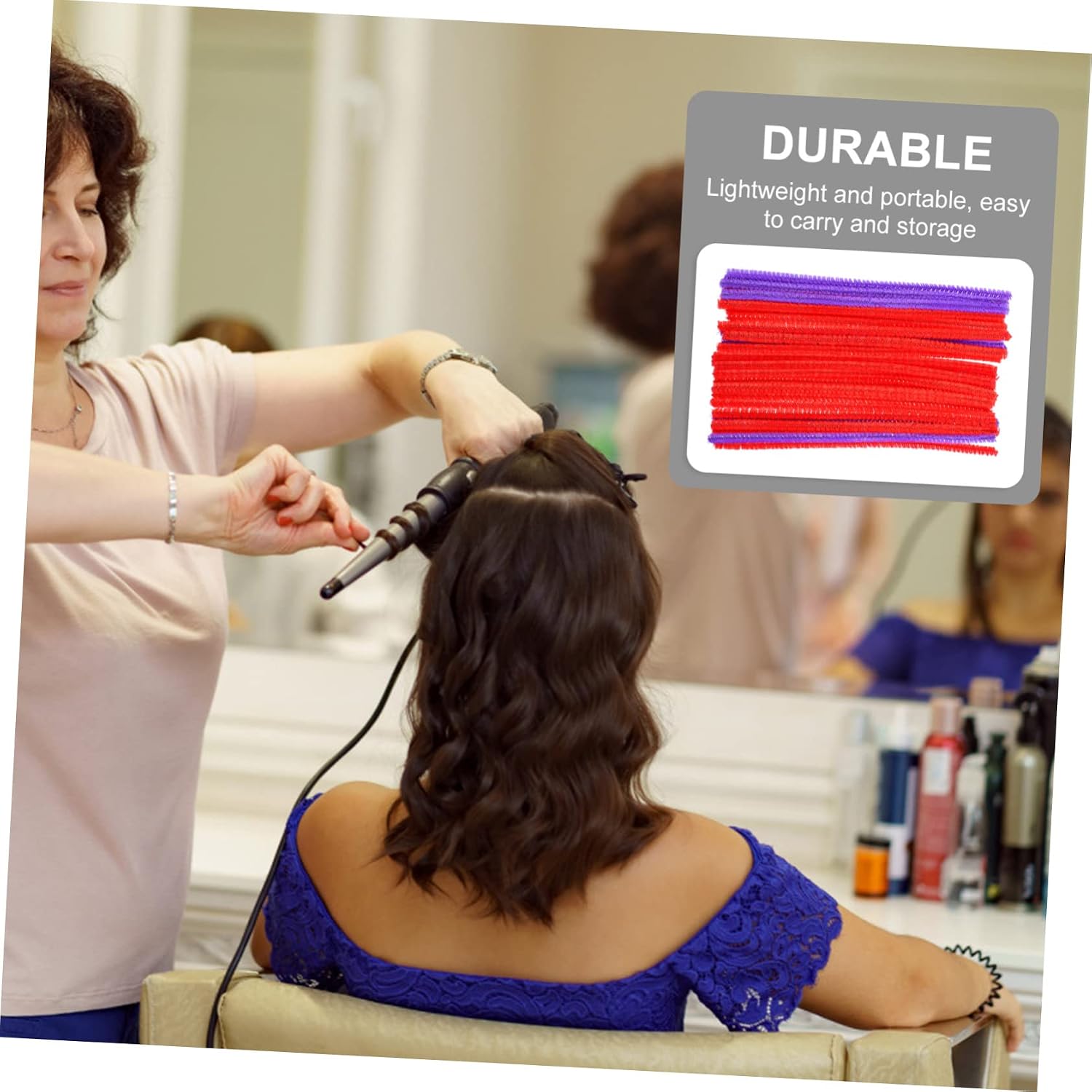 250Pcs Hair Perm Rods Heatless Curling Rods for Wavy Curly Styles Salon Tool for Home Professional Use Non Damaging Hair Rollers Random Color