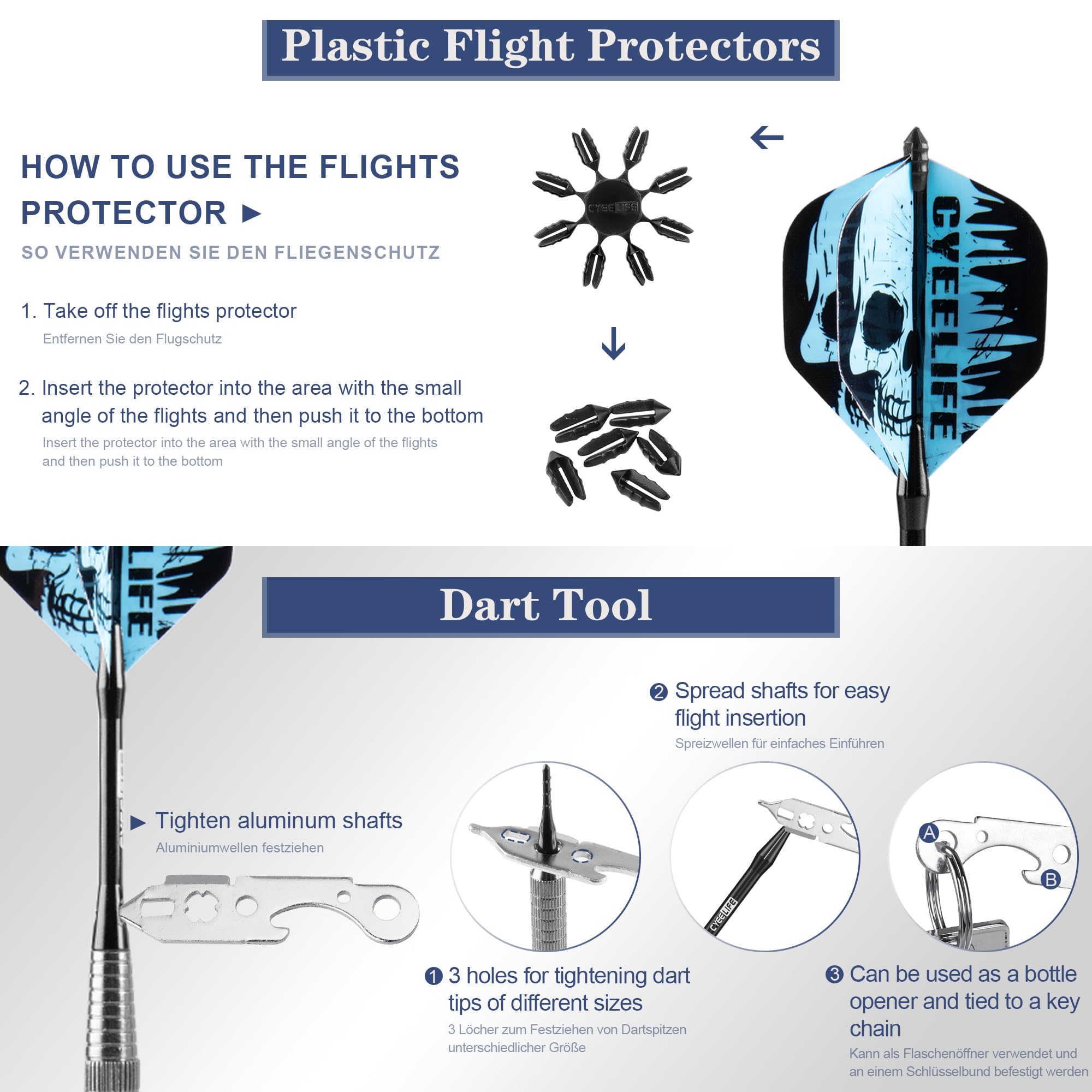 CyeeLife Fléchettes avec Pointe en Plastique, 12 Soft fléchettes Set pour Cible électronique,15/17 grammes Professionnelles Soft fléchettes