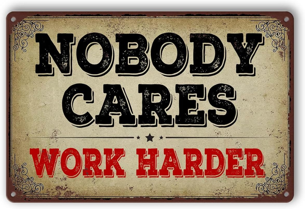 Gym Posters For Home Gym Nobody Cares Work Harder Gym Tin Sign Wall Art Metal Gym Decor Boxing Poster Funny Garage Gym Decor Motivational Posters 8 X 12 Inch