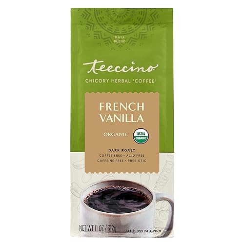 Miniatura 3 de Teeccino Alternativa de café de achicoria – vainilla francesa – Café de hierbas molido que es prebiótico, sin cafeína y sin ácido, tostado oscuro,