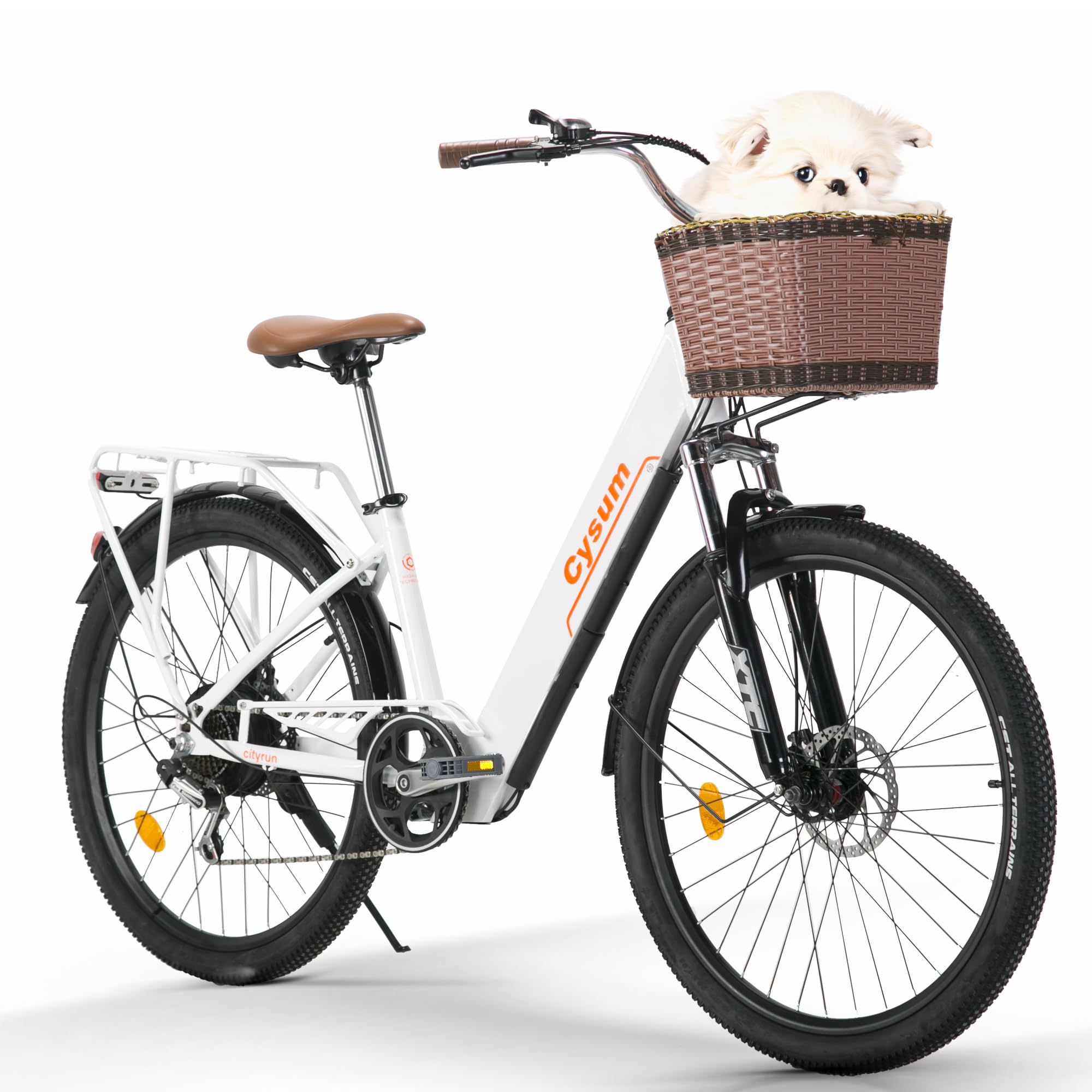 bici elettrica donna 26 pollici bicicletta elettrica donna batteria 36V autonomia 80km bici elettrica pedalata assistita cambio 7 velocità freni a disco (Bianco)