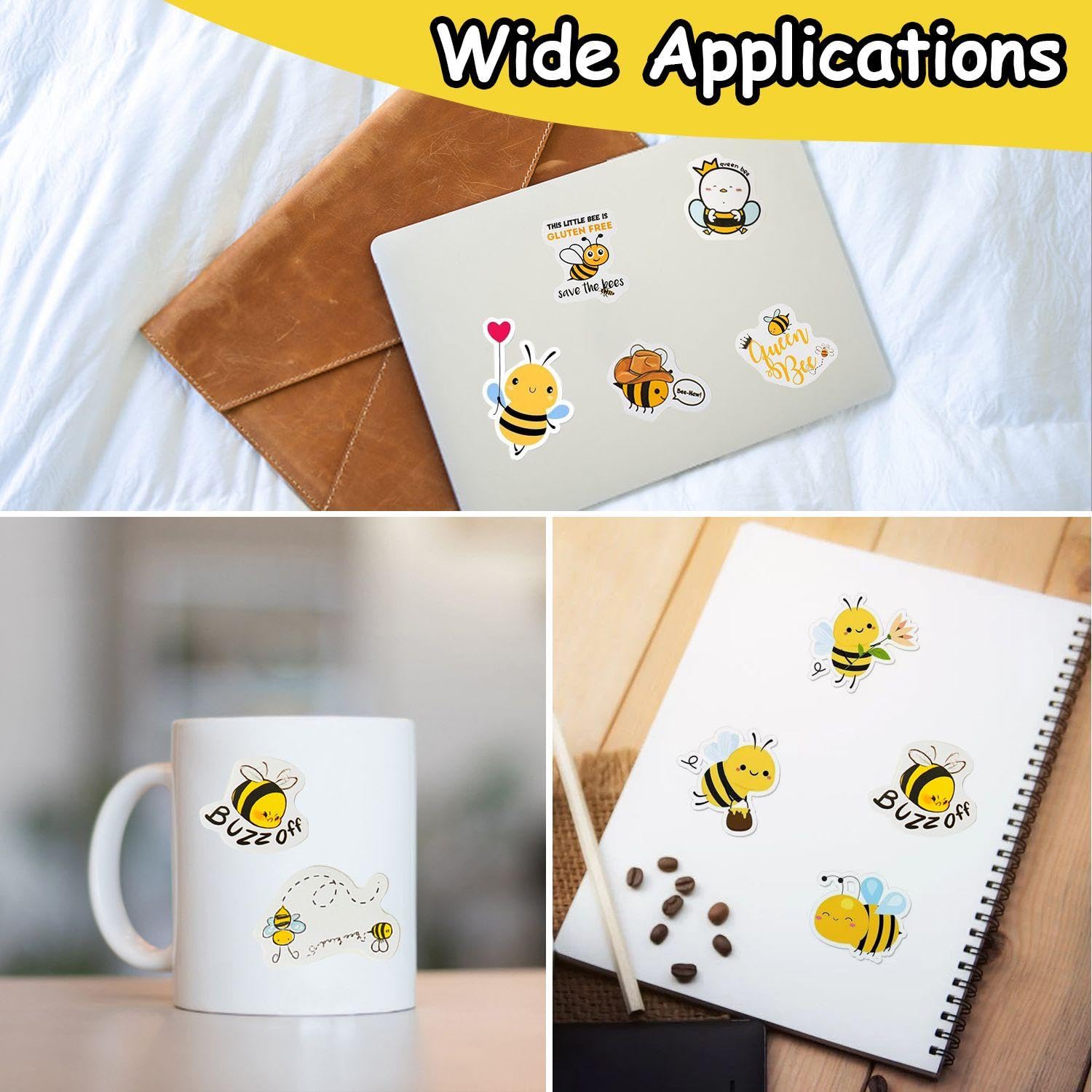 Rollo De Pegatinas 3D De Abejas - 46 Piezas para Niños, Decoración De Pared y Ventanas, Paquete De Fiesta De Dibujos Animados