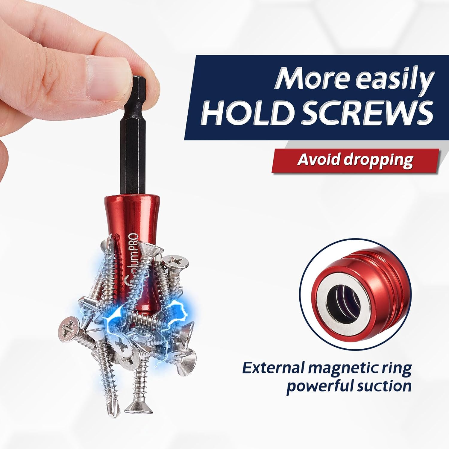 Strong Magnetic Screwdriver Bit Holder for Impact Driver, 1 Magnetic Drill Bit & Screw Holder, Three 25 MM PH2 Bits