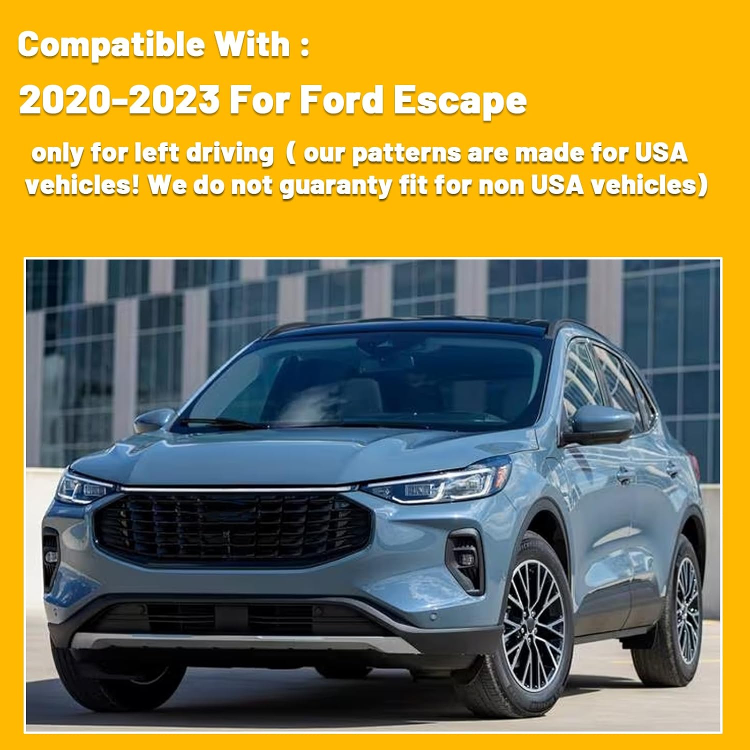 Dashboard Dash Board Cover Mat Pad Carpet Non-Slip Custom Compatible with Ford Escape 2020 2021 2022 2023 Protector Sunshield (2020-2023)