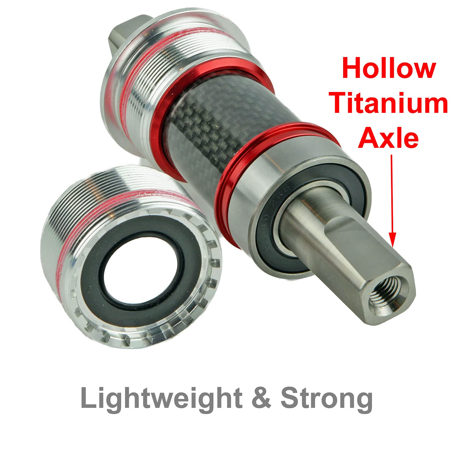 OMNI Racer Worlds LIGHTEST Titanium ISO Square Taper Bottom Bracket: Fit Campagnolo Record, Chorus, Centaur, Veloce, Mirage, Athena.