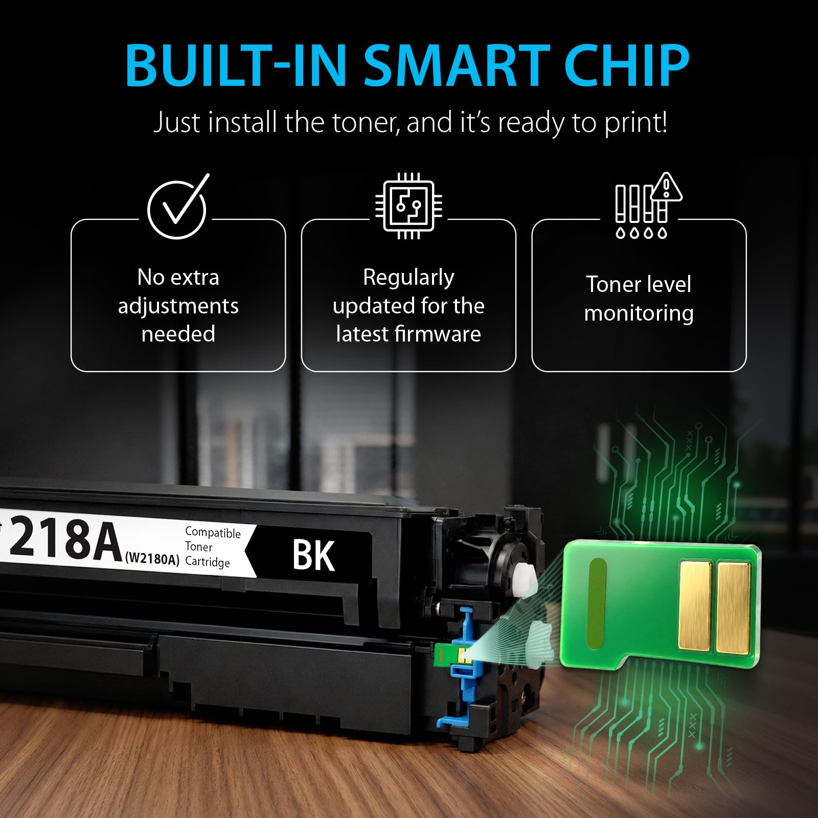 Smart Ink Lot de 2 cartouches de toner compatibles 218A (avec puce) pour HP 218A HP 218X Toner à utiliser avec Color LaserJet Pro 3201dw MFP 3301cdw 3301fdw 3301sdw 3302sdw