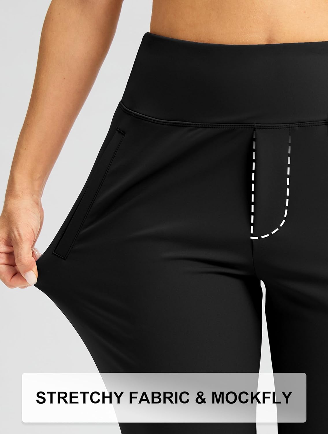 SANTINY Women's Pants with 3 Pockets 7/8 High Waisted Stretch Ankle Pants for Women Golf Casual Travel Athletic Work - Image 6