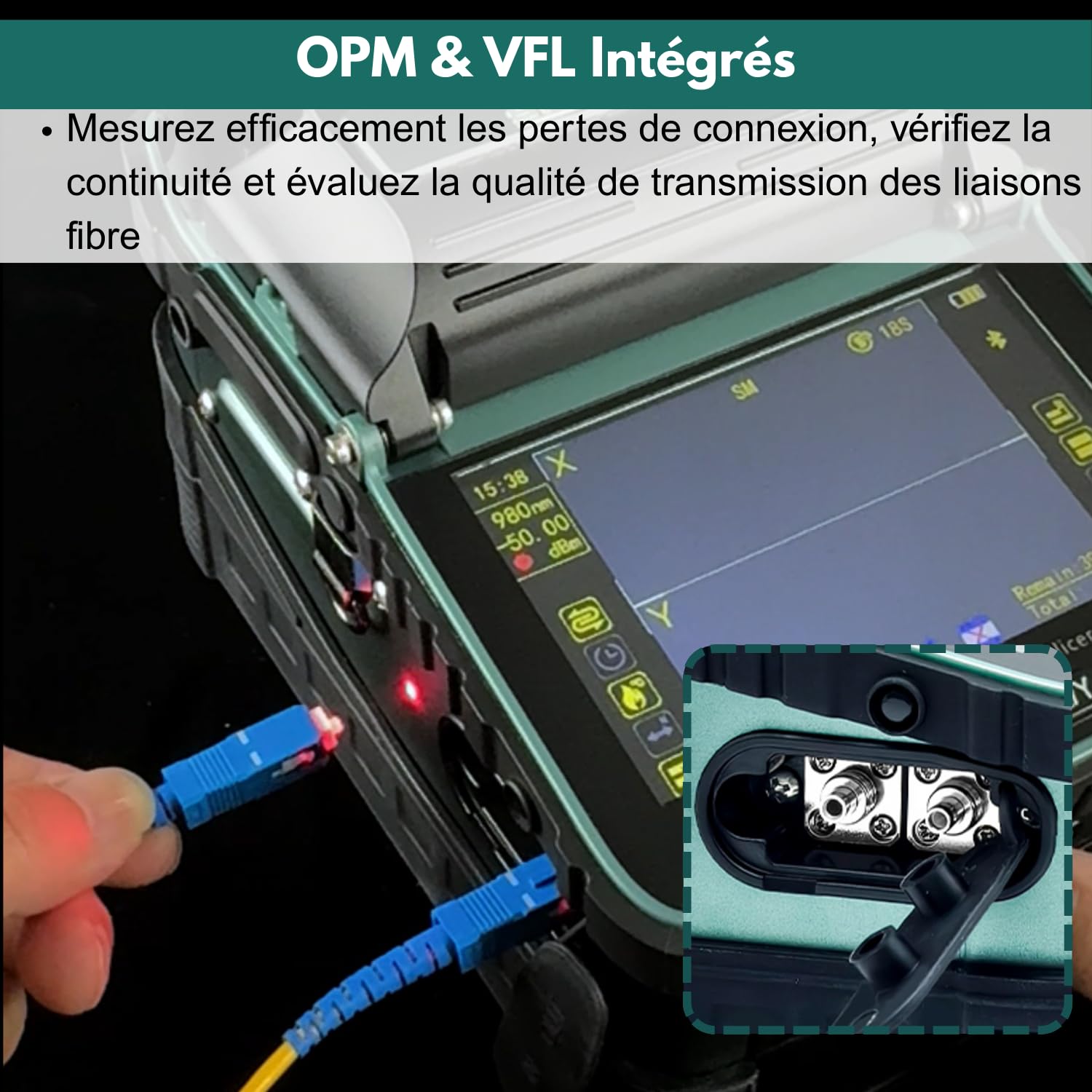 AI-6A+ Soudeuse Fibre Optique Fusion Splicer – Alignement Coeur, 6 Moteurs, OPM/VFL Intégrés | Fusion 8s, Rétreint 18s | Épisseuse de fusion Compatible SM/MM/DS/NZDS