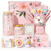 Gifts for Women, 9pcs Happy Birthday Gifts for Women, 圣诞节创意母亲节礼品篮独特的玫瑰自理套装情人节礼物给她的妈妈妹妹妻子朋友友谊老师