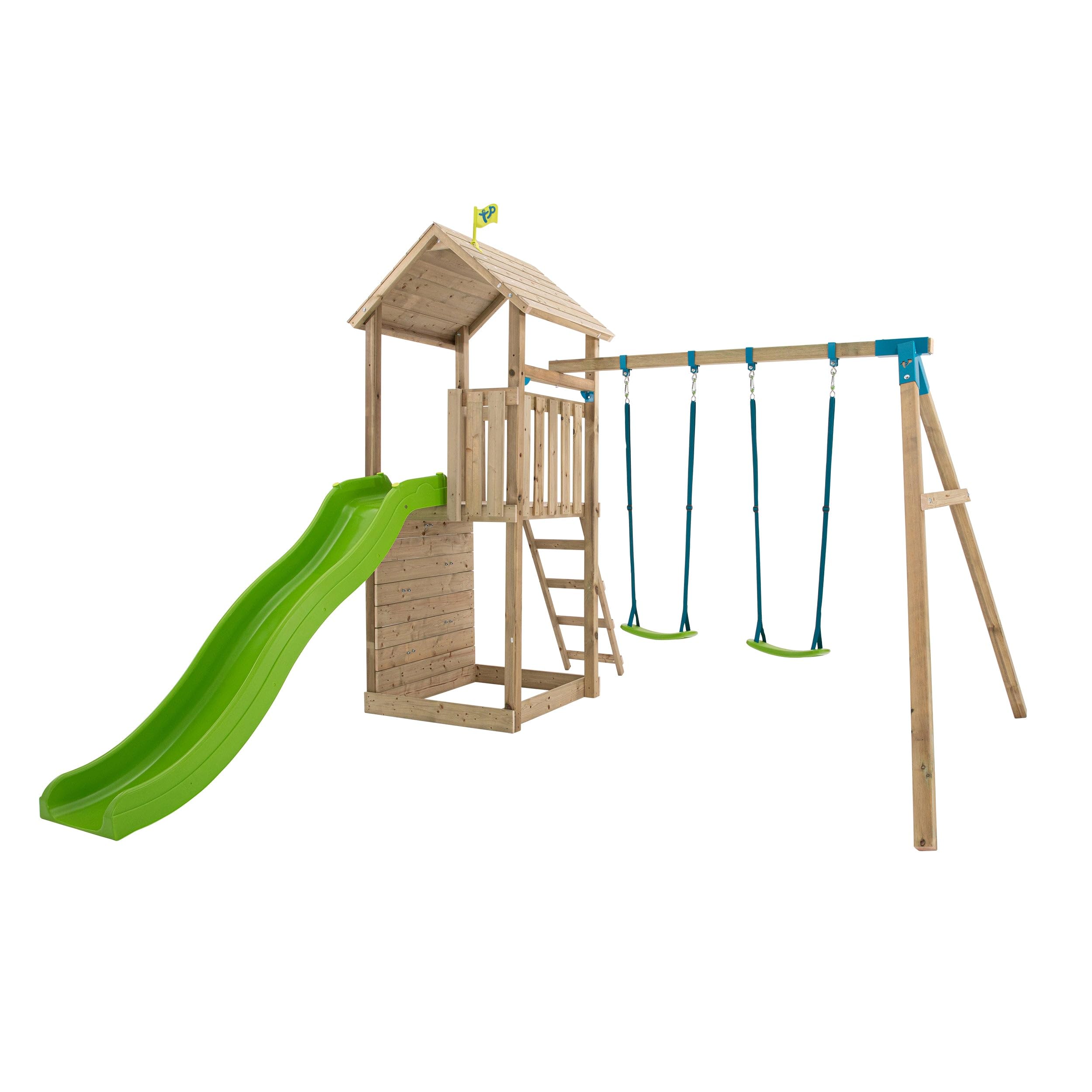 TP Toys Bras de Portique Balançoire Double pour Aire de Jeux Skywood Bois
