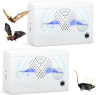 2 Pack Upgraded Bat Deterrent Devices: Bat Deterrent for Attic,Bats Keep Away Removal for House Indoor & Outdoor Keep Bats to Flee for Attic Porch House, Friendly to Human and Pet