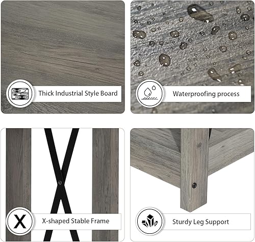 Miniatura 6 de HOKYHOKY Mesa de sofá consola para entrada, mesa de pasillo estrecha moderna de mediados de siglo con estación de carga, mesas de vestíbulo de