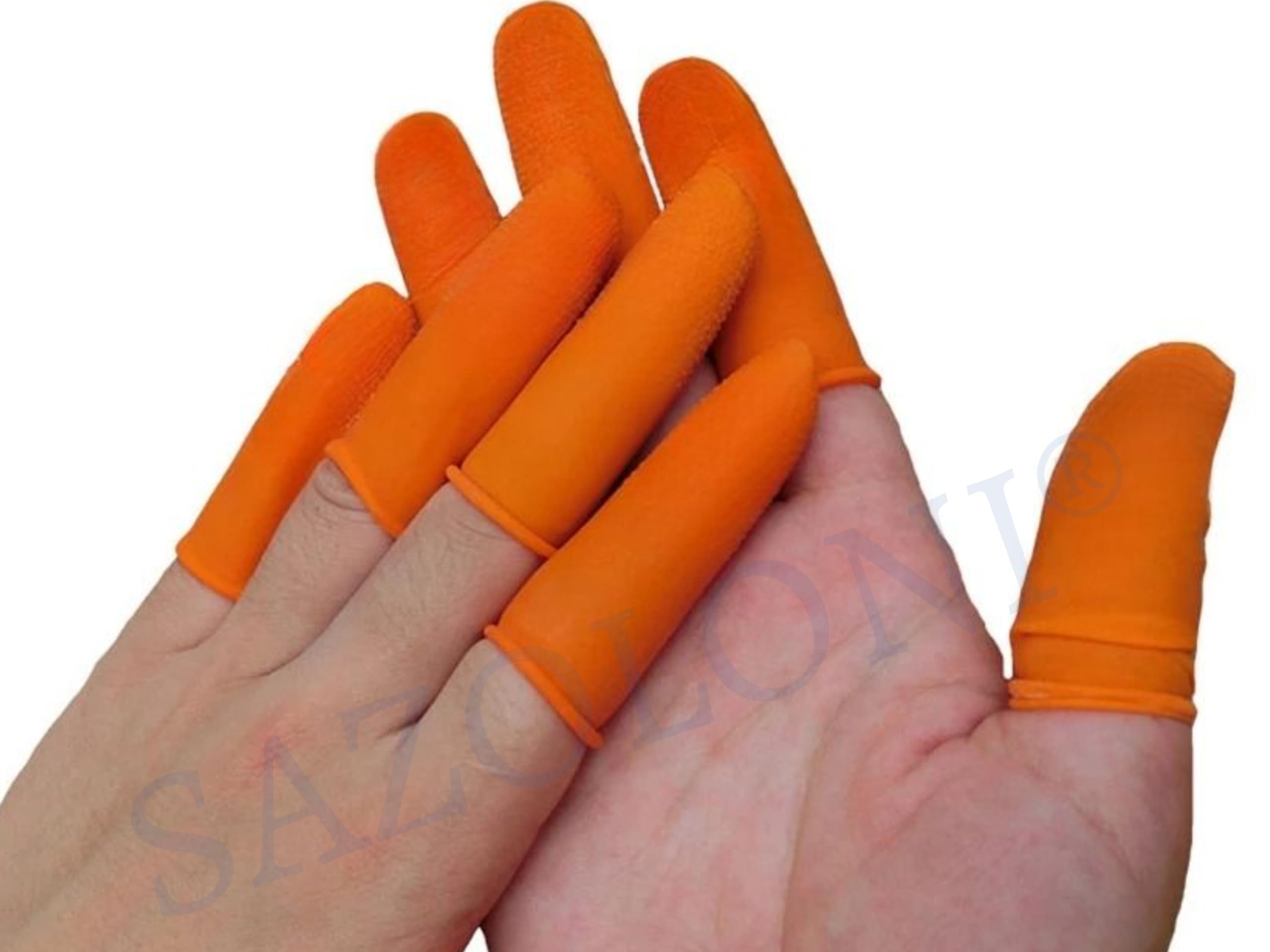 SAZOLONI Natural Reusable Latex Fingers Cot Gloves (Orange|Medium)-Pack of 50 Pieces (B0CBX4ZW58) Amazon Price History, Amazon Price Tracker