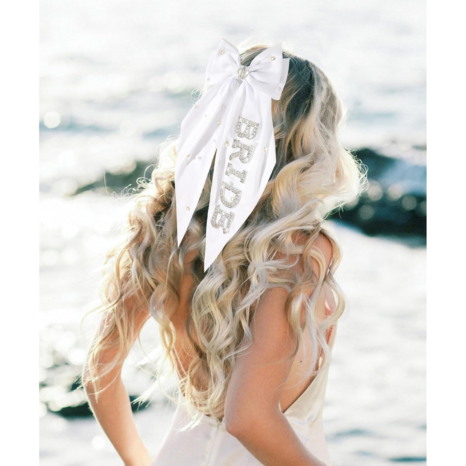 Jaciya Bachelorette Party Accessories Bride Bow Hair Clips White Bow Bachelorette Gifts for Bride Bridal Shower Decorations