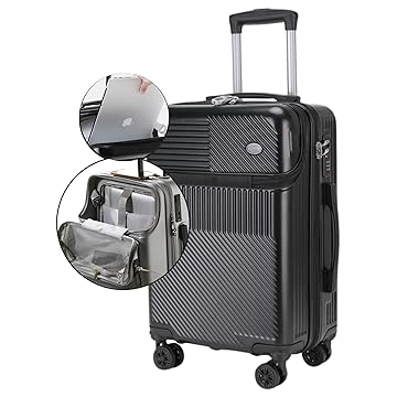 GMTA Mala de Viagem de Bordo 10Kg Rígida Padrão ANAC com 4 Rodas duplas 360° Cadeado Anti Furto Compartimento Exclusivo para Laptoop Saída USB para carregamento de Celular