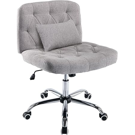 Amazon.com: Marsail Armless-Office Desk Chair with Wheels: PU Leather