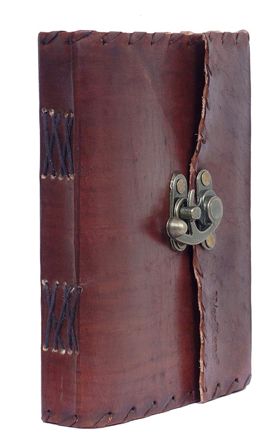 ZNT BAGS Real Handmade 100% Pure Leather Diary for Office Home Daily Use Beautiful Handmade Genuine Journal Notebook with me women boys and Girls (7 x 5 [ C Lock ])