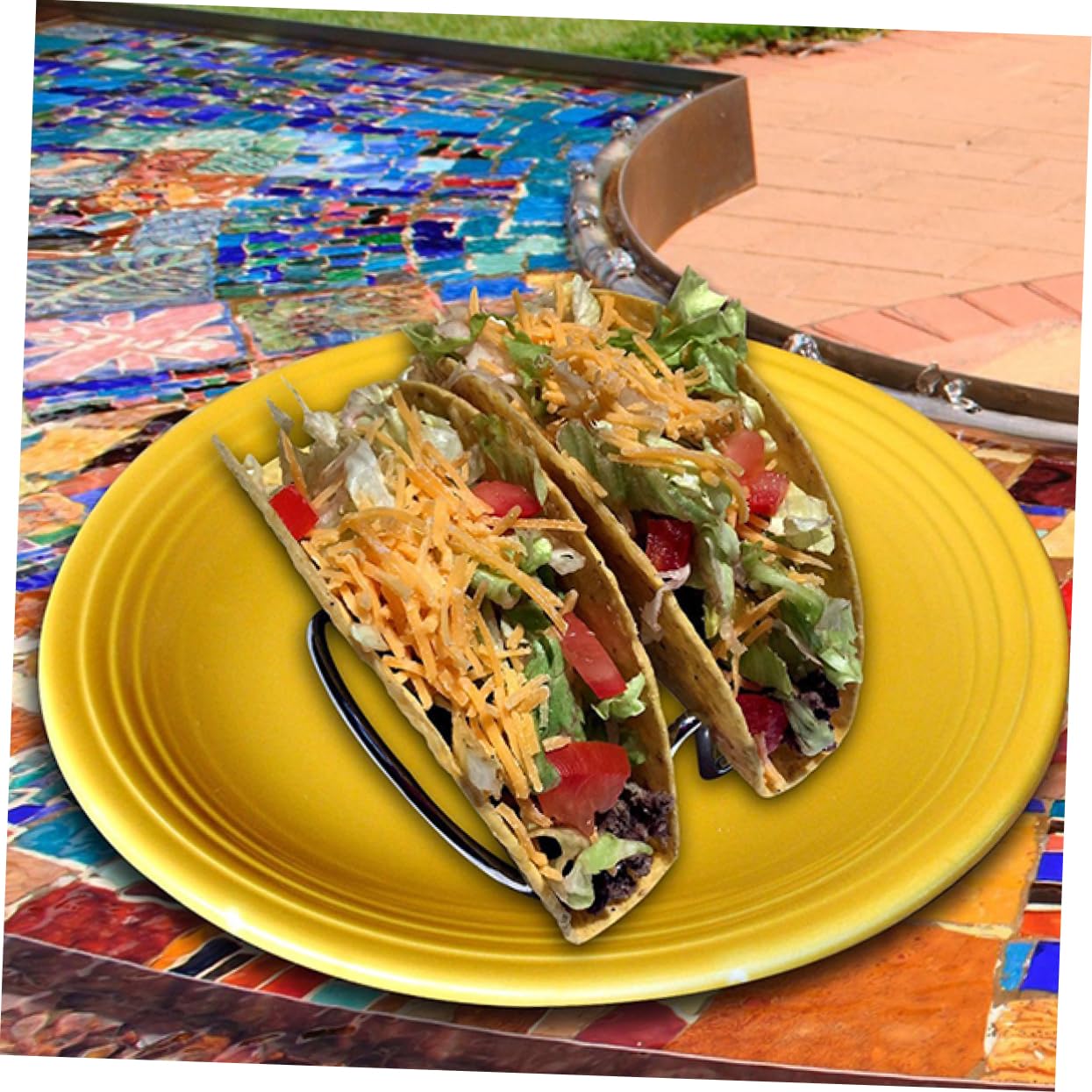 HOLIDYOYO Stand Holds Shells Wire Taco Holder Taco Stand Rack Tacos De Taco Display Stand Taco Stand up Holders Taco Tray Aplastador De Tortillas Steel Wire Taco Rack Comal for Tortillas