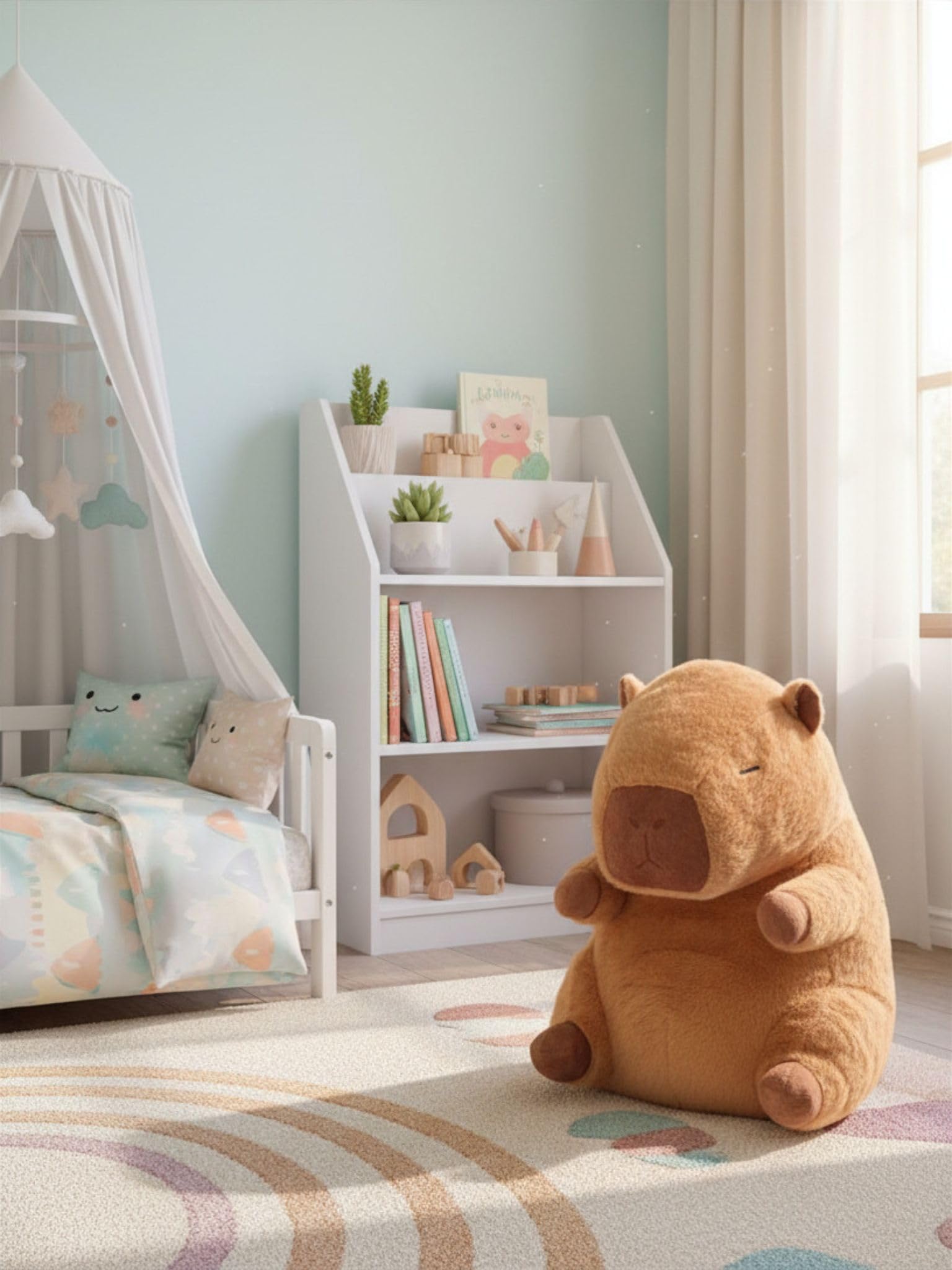 Capybara Plush Toy 45cm, Brown, Ideal for Kids and Adults, Soft and Cuddly Stuffed Animal,