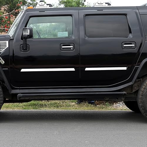 Miniatura 5 de Protector de puerta de moldura lateral para Hummer H2 2003-2009, kit de moldura de cuerpo de acero inoxidable