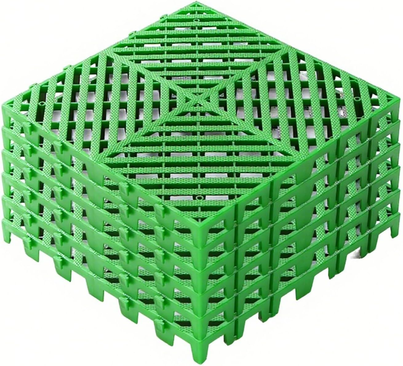 Plastic Pallet, 6pcs Modular Interlocking Floor Tiles, Lightweight Nestable Floor Pallets, for Deck, Shower, Kitchen, Drain Pool, Sauna Bath(Gray,50x50cm/20x20in)