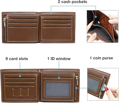 Miniatura 2 de Carteras personalizadas para hombres con imagen, cartera de fotos de cuero grabada personalizada para papá, hijo, marido, novio, amigo, día del