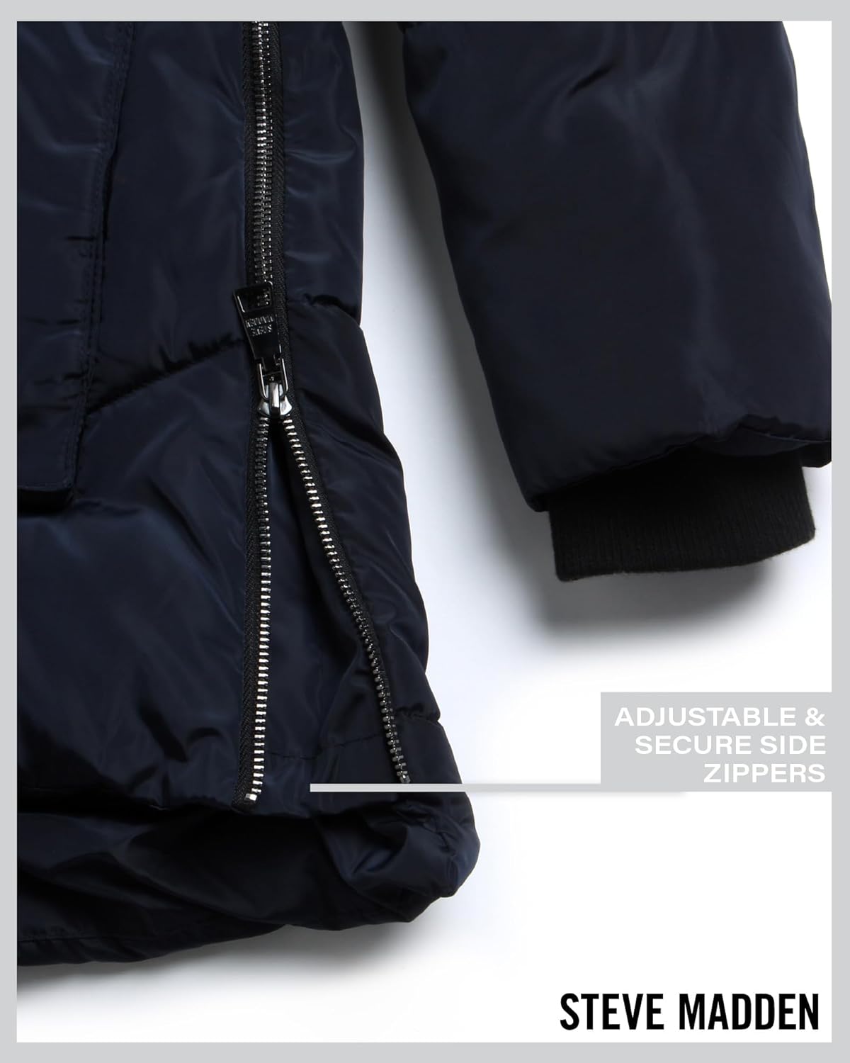 Steve Madden Womens Winter Coats - Midlength Parka Jackets for Women Insulated Quilted Puffer Jacket Womens Faux Sherpa Hood - Image 6