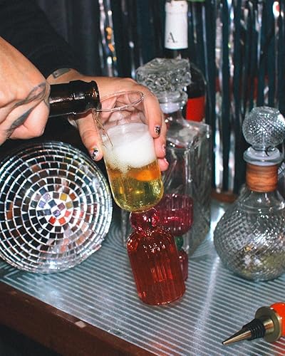 Miniatura 5 de ban.do Tipsy Turvy - Juego de 2 copas de cóctel para adultos, copas de cóctel únicas de vino y champán, cristalería estética para carrito de bar,