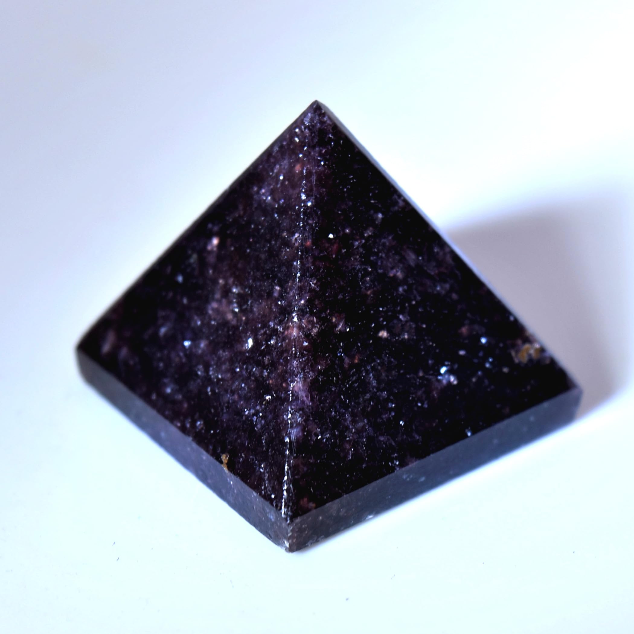 HQRP 25mm 1PC Dark Deep Purple Lepidolite Pyramid Polished Natural Lithia Mica Flower Sugilite Gemstone Crystal Mineral Specimen - Brazil