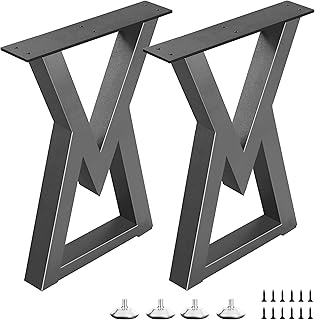 20 Inch Metal Coffee Table Legs, Diamond Shape End & Side Table Feets Heavy Duty Desk Feets, Black Iron DIY Furniture Bench Legs Set of 2 ﻿