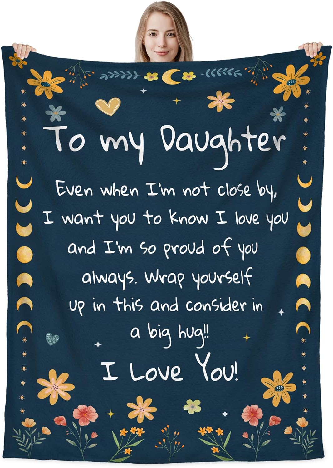 Daughter Gifts from Mom - Super Soft Fleece Throw Blanket for Couch Bed 60x80 in - Mothers Day Graduation Christmas Birthday Gifts for Daughter Blanket from Mom, Mother Daughters Gift