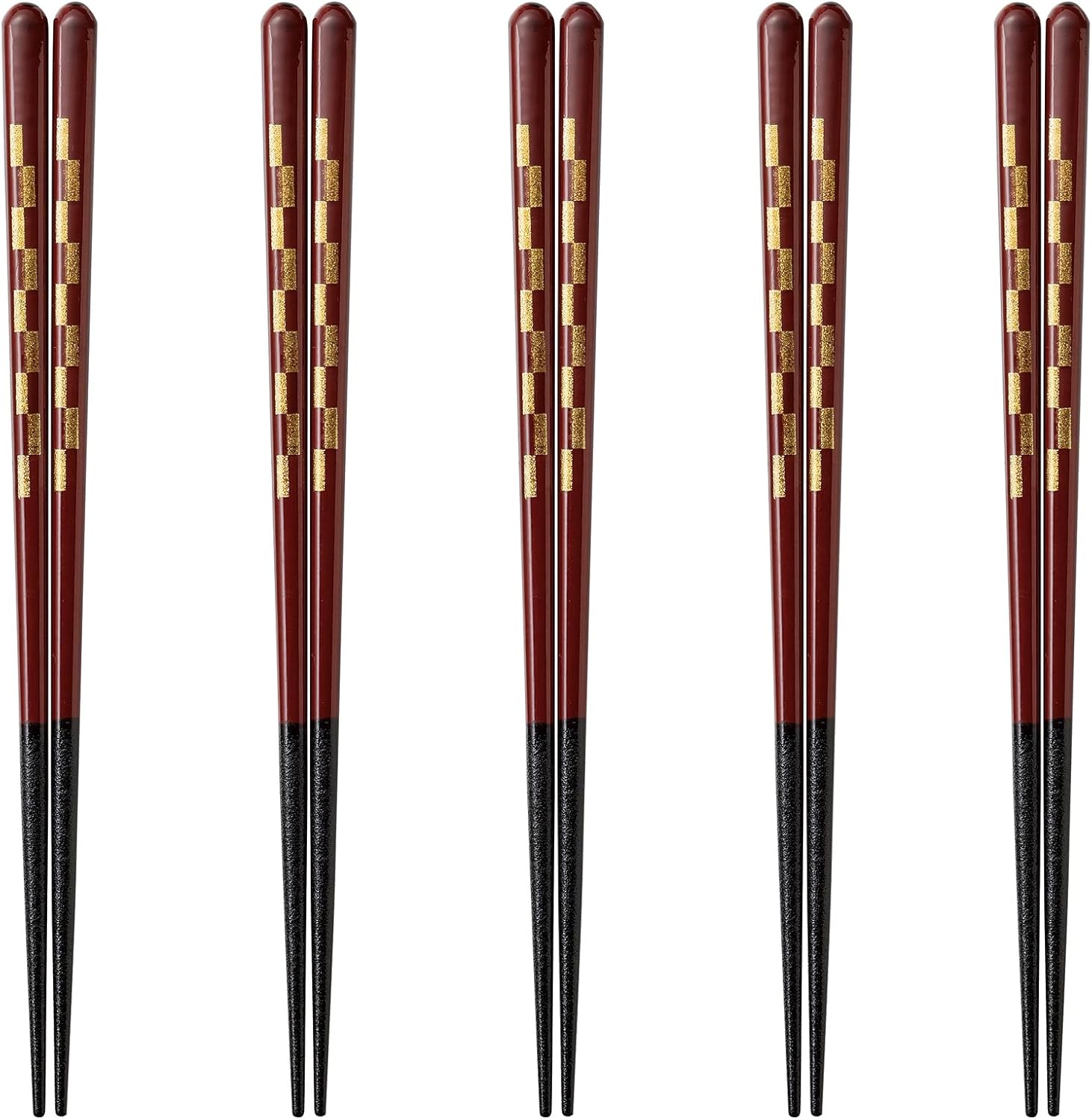 J-kitchens PID584882 Japanese Food Chopsticks, Set of 5 Pairs, Material: Wood, Chopsticks, Dishwasher Safe, Made in Japan