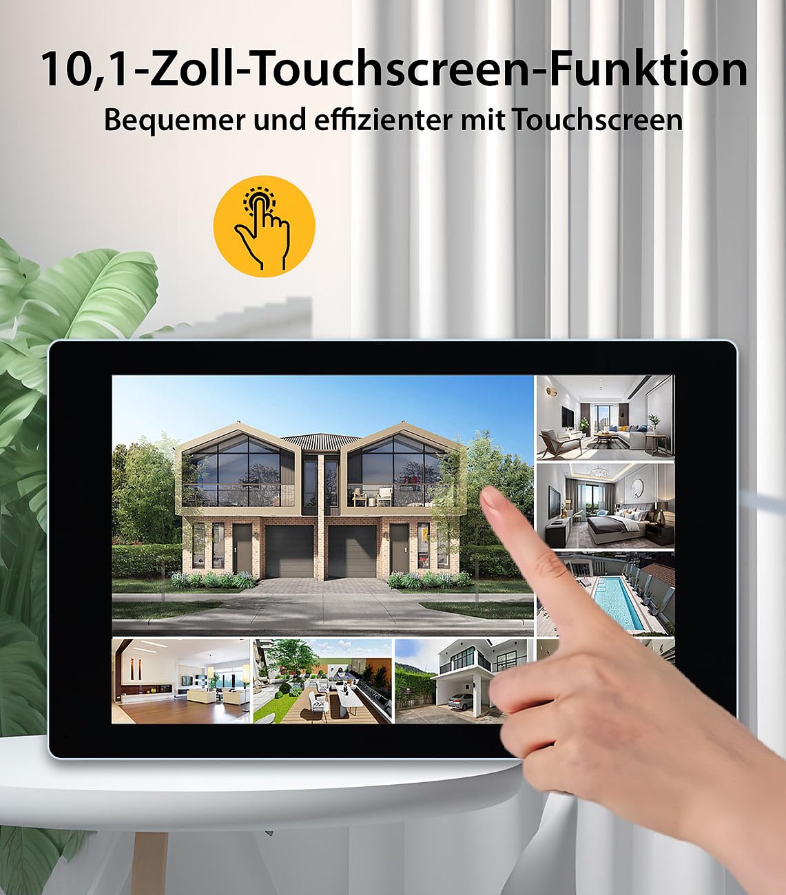 VisorTech Überwachungssystem: WLAN-6-Überwachungsrekorder, 10,1"-Touchscreen-Monitor, 2X 2K-Kameras (Überwachungskamera mit Bildschirm, Überwachungskamera mit Recorder, außen)