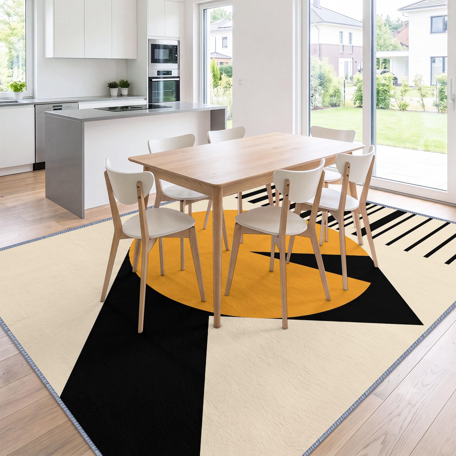 Waschbar Kurzflor Geometrisch Abstrakt Teppich Wohnzimmer