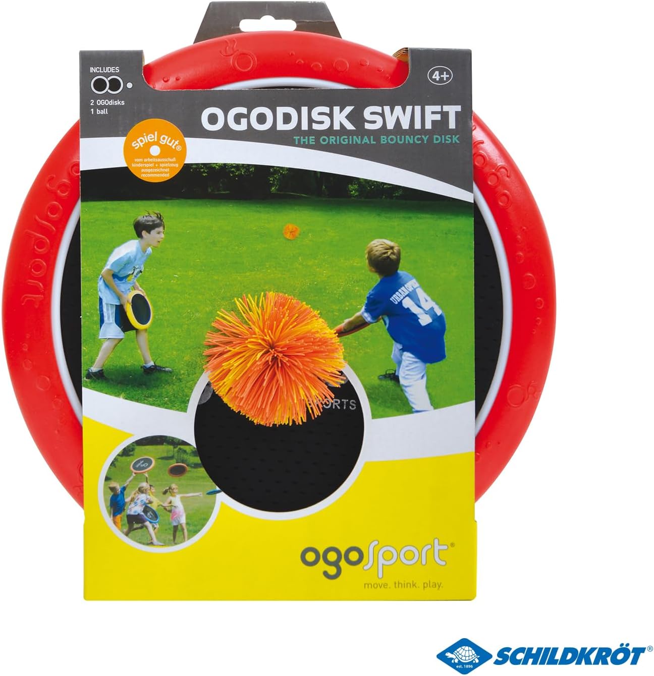 Schildkröt Ogo Sport Set, 2 Ogo Soft Discs Diameter 29 cm, 1 Ball, Standard Size, The Popular Classic Game
