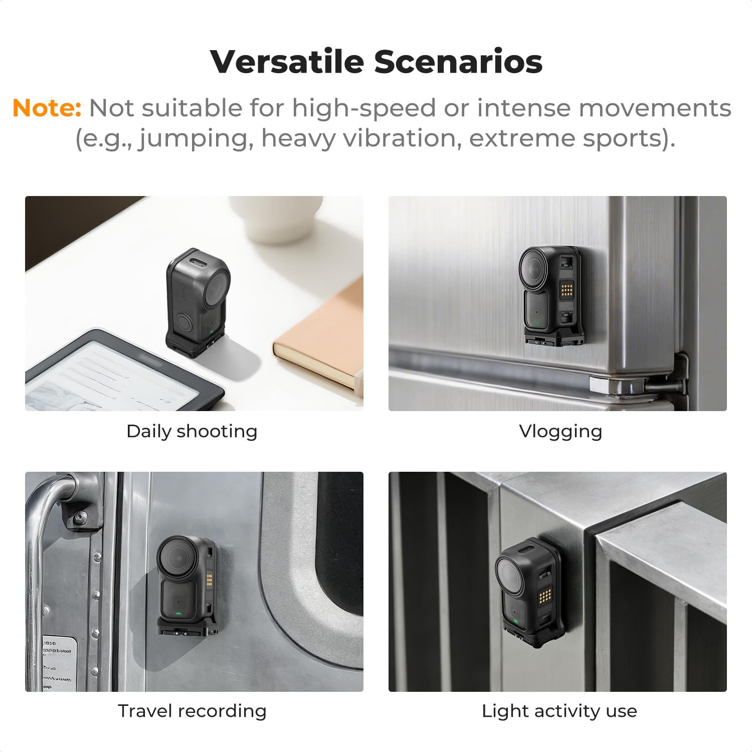 K&F CONCEPT Adaptateur de Prise de Vue Verticale magnétique pour DJI Osmo Nano/Xtra Atto, Support magnétique Double Griffe Pliable, connecteur à vis 1/4", Support POV sans Les Mains pour Le vlogging