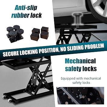Portable Car Lift 7,000 LBS Capacity 26.8 Max Lifting Height HeavyDuty Quick Jack with Mechanical Safety Locks, Adjustable Columns, Wheels & 120V Power Unit for Cars, SUVs, Trucks