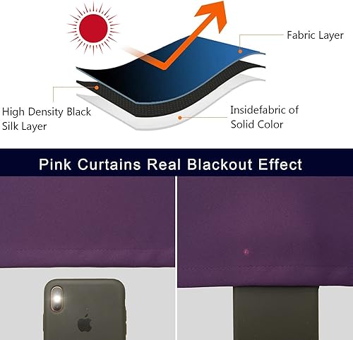 Miniatura 9 de PICKLUC Cortinas opacas con ojales de 84 pulgadas de largo, 2 paneles, cortinas de ventana con bloqueo de luz para sala de estar, aislamiento