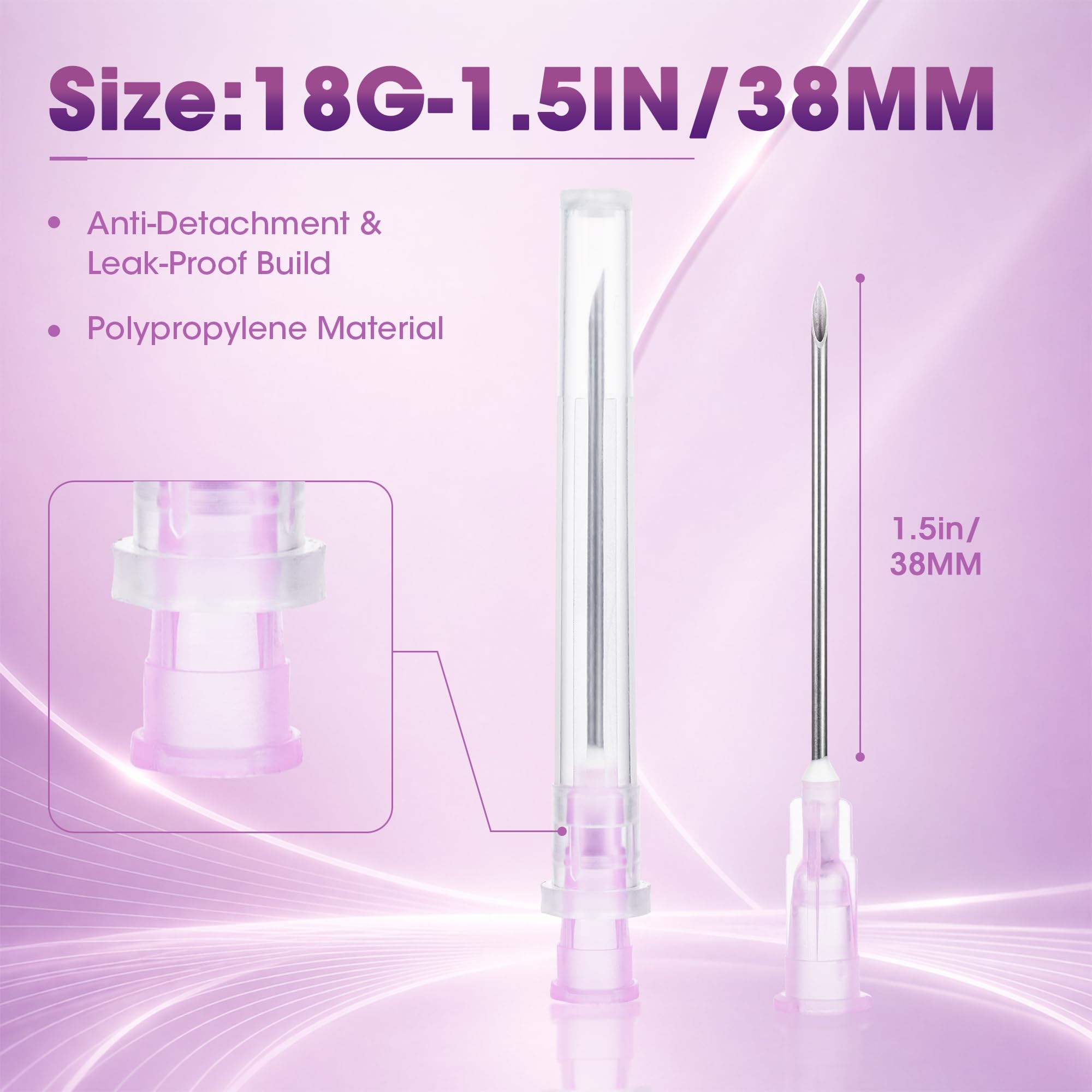 Sterile Lab Needles - 100 Pack 18 Gauge -3 Sterile Lab Needles - 100 Pack 18 Gauge -3
