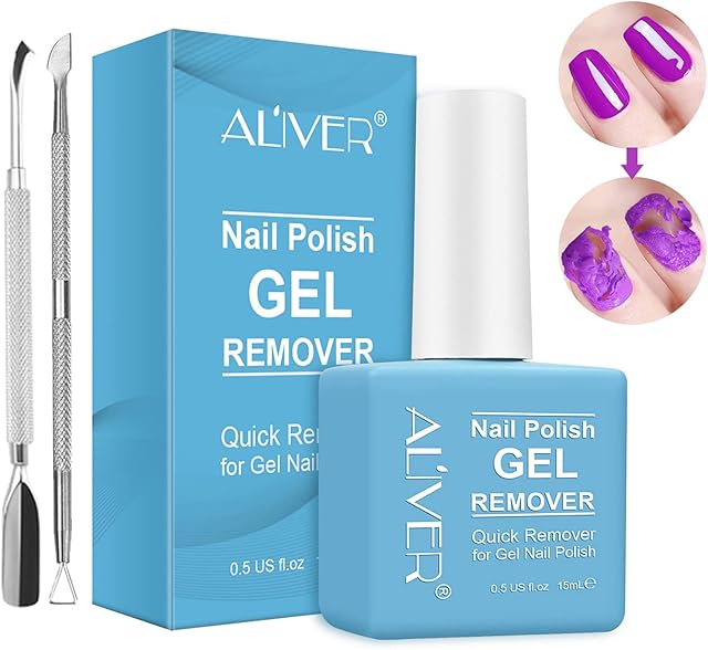 Gel Nail Polish Remover - Professional Removes Nail Polish in 3-5 Minutes for Natural, Gel, Sculptured Nails, Quickly & Easily, Not Hurt Nails with 2 PCS Nail removal tools