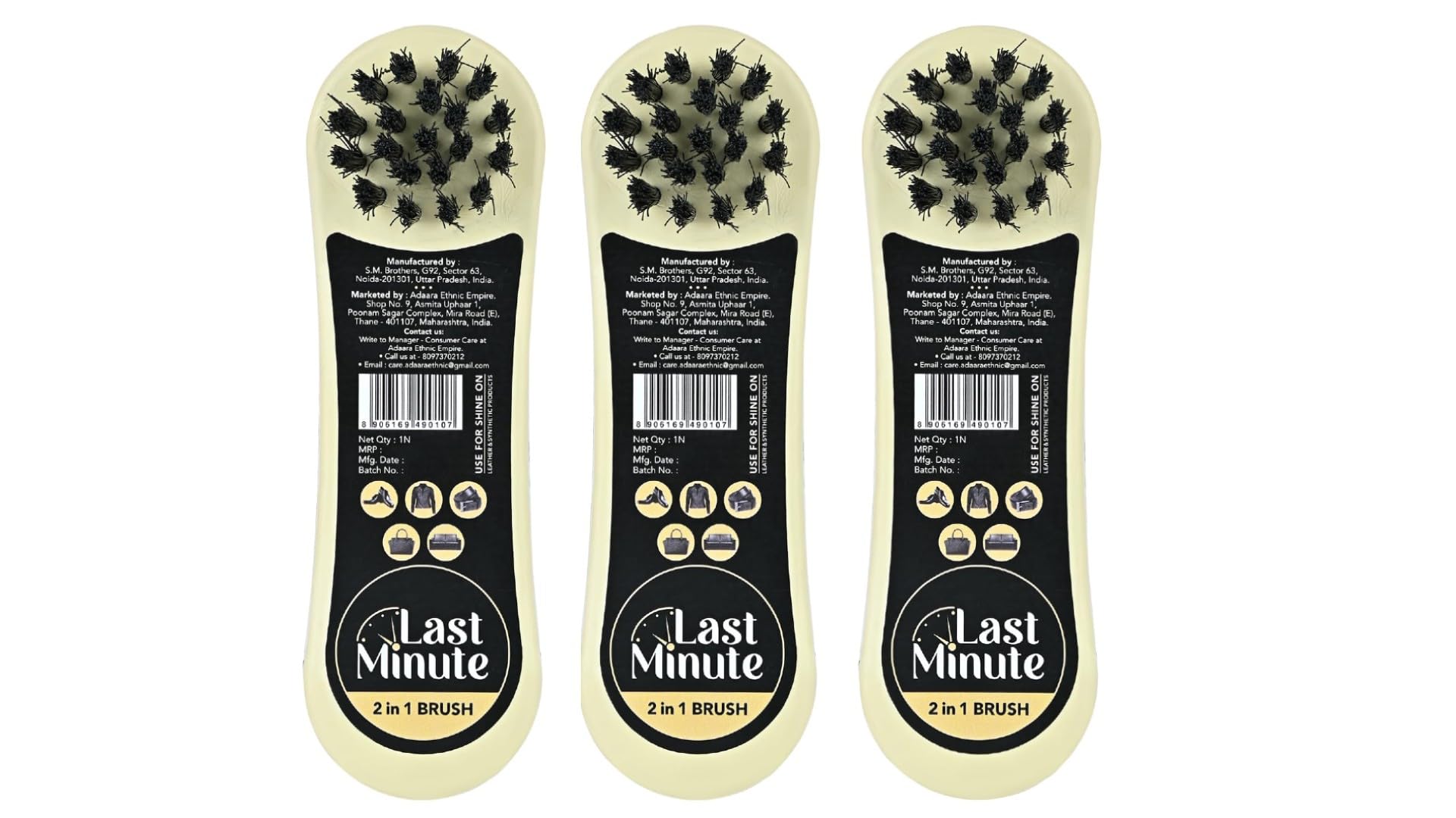 Last Minute 2 in 1 Shoe Brush for Smooth Shoe Polish | Dusting, Cleaning, Maintenance & Polishing | Use for Shine on Leather & Synthentic Products (Pack of 3) (B0CP83ZNF4) Amazon Price History, Amazon Price Tracker