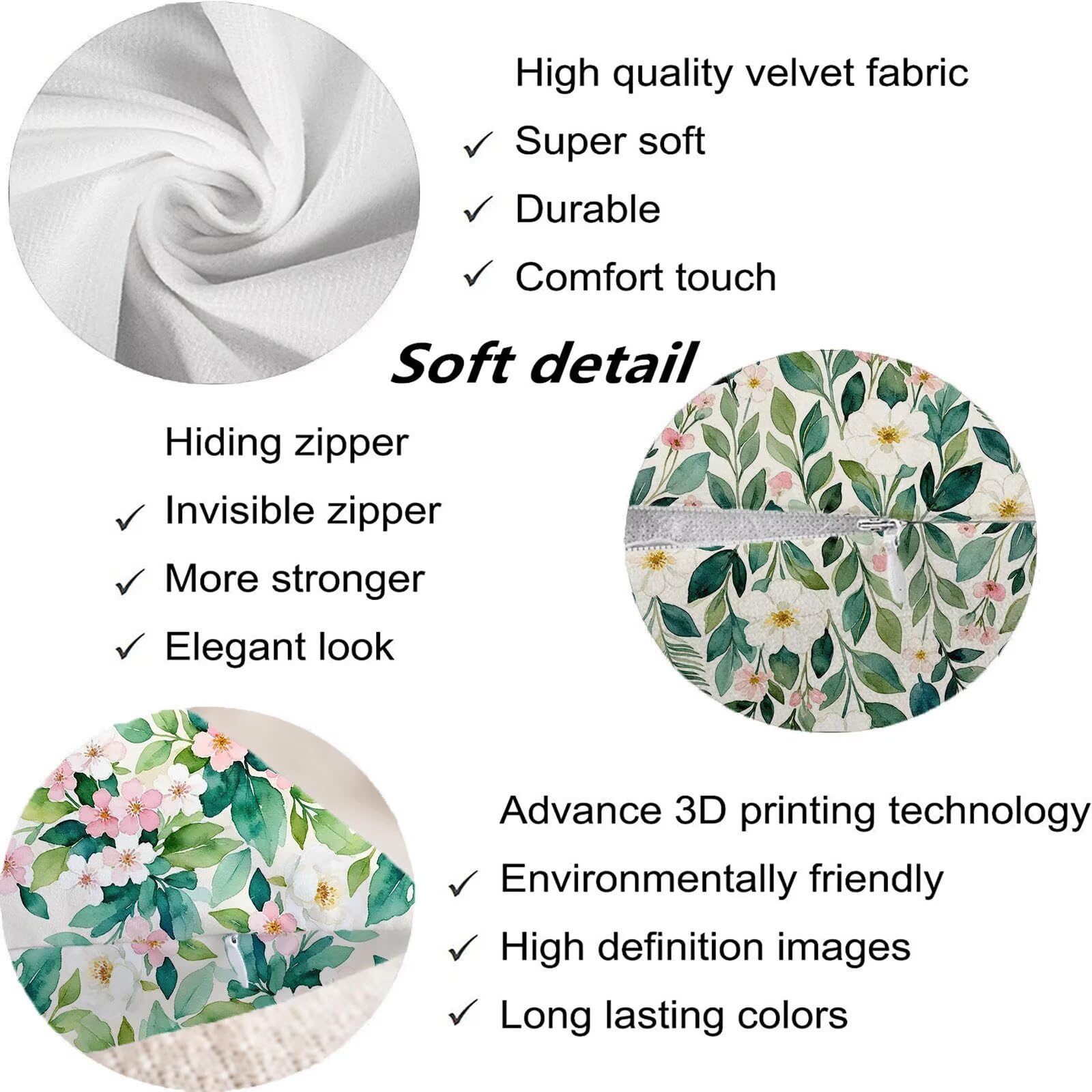 Rosa Federe Cuscini Divano 40x40cm, Cuscini da Esterno Set de 4, Cod-247