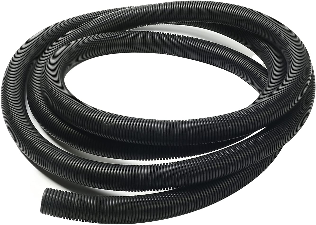 Bettomshin 1Pcs 16.4Ft Length 1.14Inch ID Corrugated Tube, Wire Conduit, Split Flexible Bellows Tube Pipe Polypropylene PP for Cord Management Fixed Black