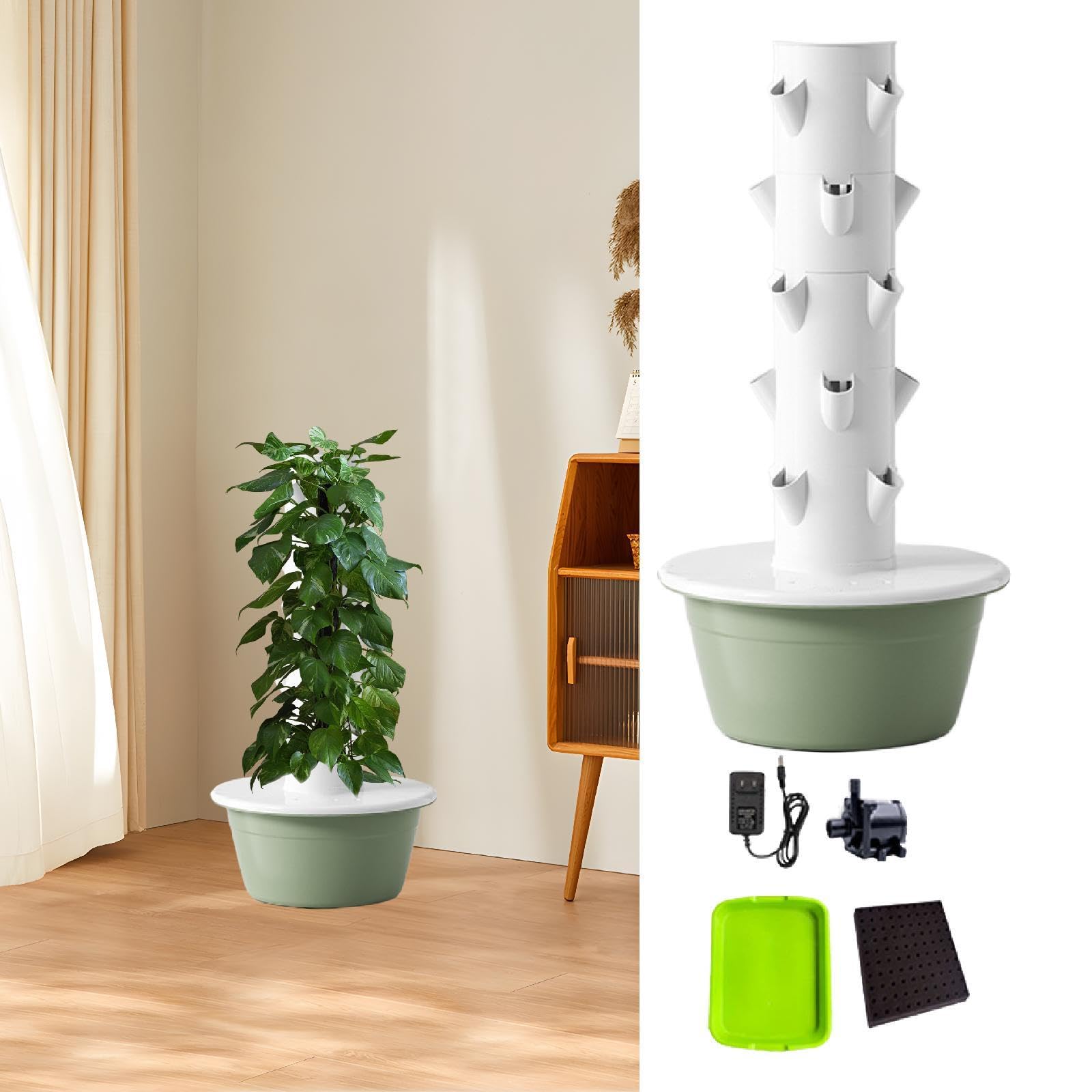 Amazon｜Leefasy 水耕栽培タワー 水耕栽培システム 耐摩耗性植物発芽 