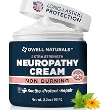 Owell Naturals Neuropathy Cream Extra Strength Fast-Acting Comfort for Feet, Hands & Legs Non-Burning Soothing Formula with Arnica Cooling Skin Relief Cream, 2 oz