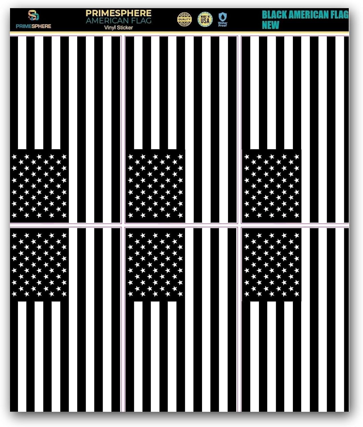 American Flag Vinyl Stickers – 10-Pack Waterproof USA Patriotic Decals for Laptops, Water Bottles & Cars | 3 x 1.6 Inch